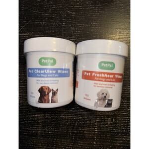 Lot Of 2 Pet Pal Dog and Cat Eye and Ear Wipes 260 Count Wipes Ex 06/2027